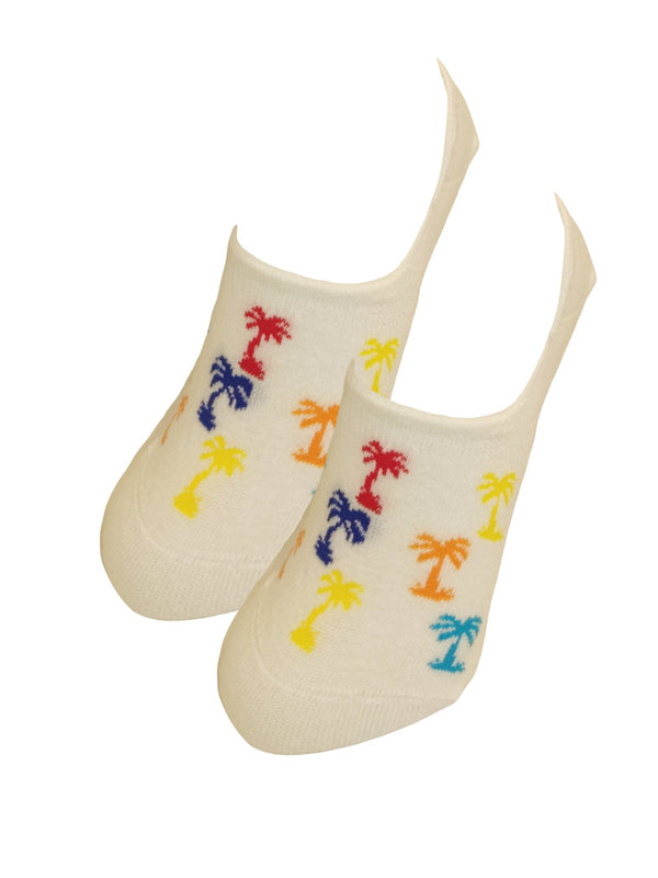 Κάλτσες αόρατες (σουμπά) Palm trees (36-40) - λευκές