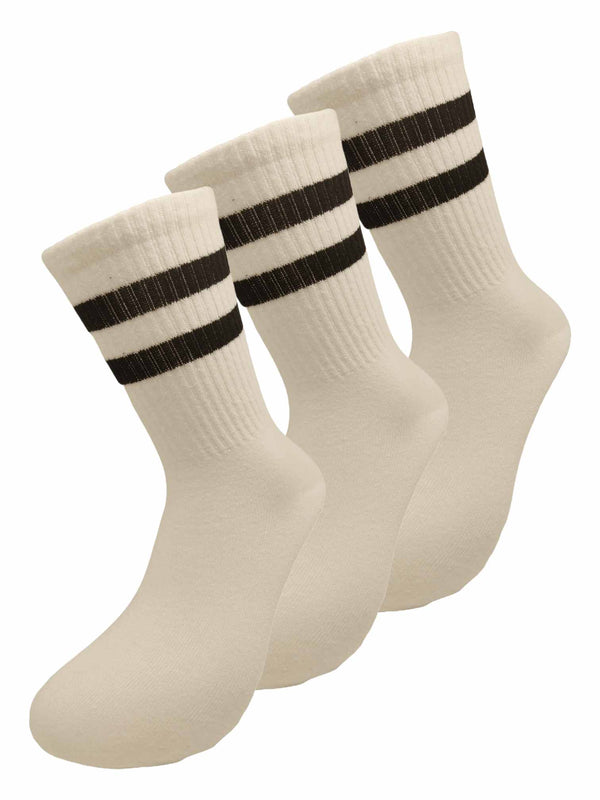 3pack - Αθλητικές κάλτσες με ρίγες, λευκές - (37-44) - 3 τεμάχια | Anelia Fashion Shop - anelia.gr