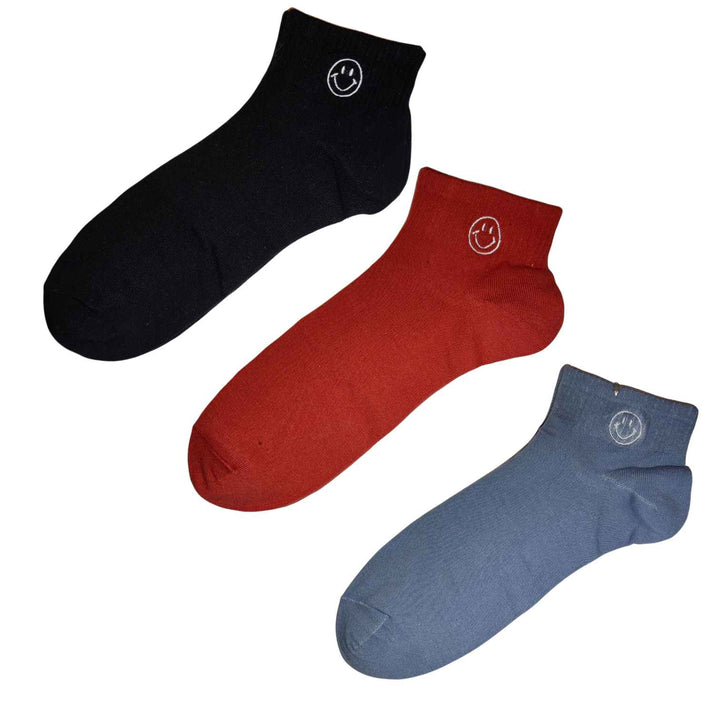 3Pack - Ανδρικές Κάλτσες κοντές - Smile - (41-46) μπλε/κόκκινο/μαύρο | Anelia Fashion Shop - anelia.gr