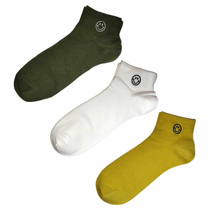 3Pack - Ανδρικές Κάλτσες κοντές - Smile - (41-46) πράσινο/άσπρο/κίτρινο | Anelia Fashion Shop - anelia.gr