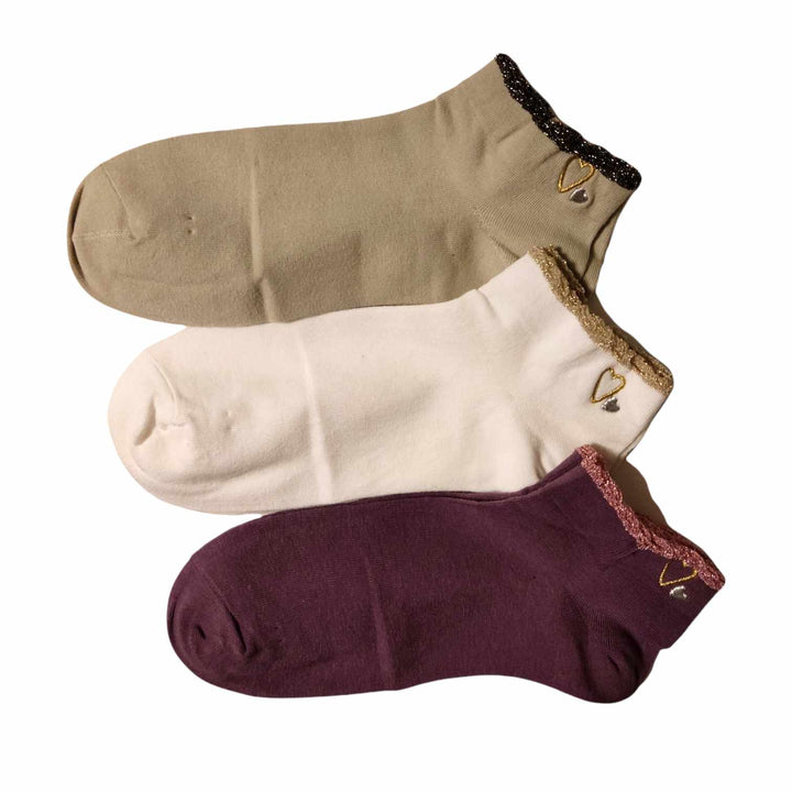 3Pack - Κάλτσες κοντές - σοσόνια - Γυναικεία - Heart (36-41) | Anelia Fashion Shop - anelia.gr