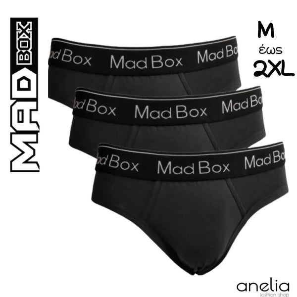 3Pack-Ανδρικά Εσώρουχα, Σλιπ - MadBox - Μαύρο - πακέτο 3 τεμάχια | Anelia Fashion Shop - anelia.gr