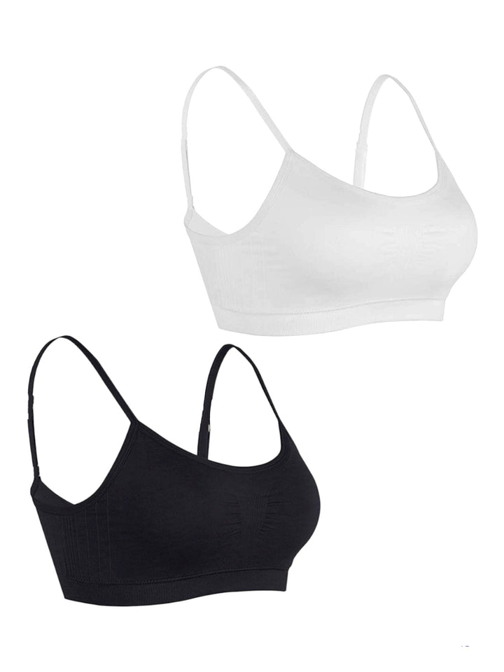 Αθλητικό Μπουστάκι Γυναικείο - με ενίσχυση - Μαύρο, Λευκό | Anelia Fashion Shop - anelia.gr
