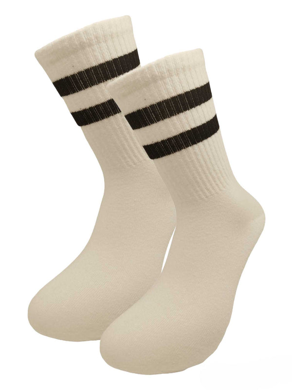 Αθλητικές κάλτσες, λευκές με ρίγες - (37-44) | Anelia Fashion Shop - anelia.gr