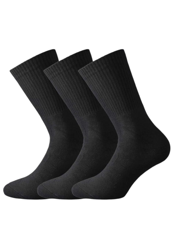 Αθλητικές κάλτσες - μονόχρωμες - μαύρες - 3pack - (36-40) (40-46) - 3 τεμάχια | Anelia Fashion Shop - anelia.gr