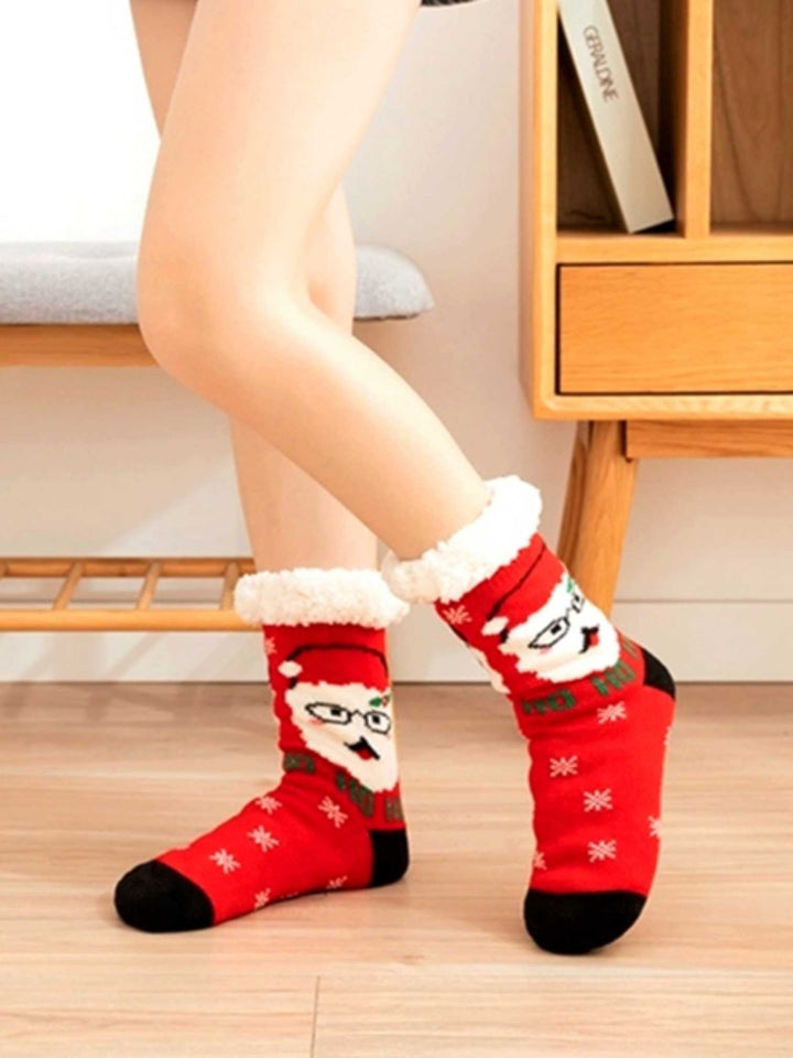 Χριστουγεννιάτικες fleece κάλτσες - παντόφλες (36-42) - Αντιολισθητικές | Anelia Fashion Shop - anelia.gr